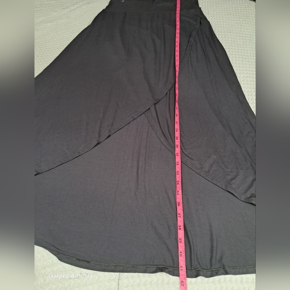 Azules Charcoal Gray High-Low Faux Wrap Maxi Skirt - XL NWT - Picture 4 of 14